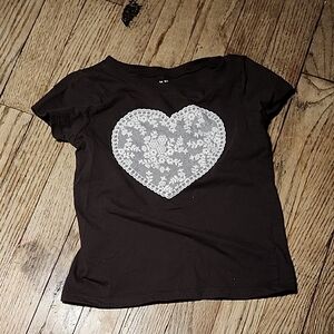 Just Be Chocolate Tee with Lace Heart